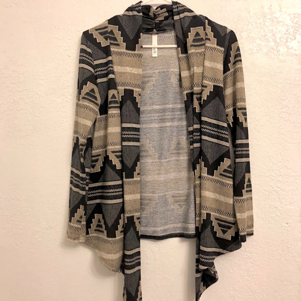Cream 2 Womens Small Abstract Cardigan